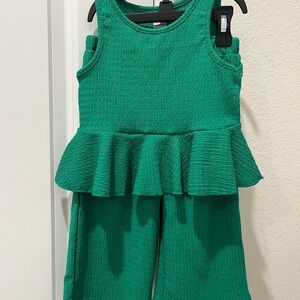 Green Kids Peplum Set